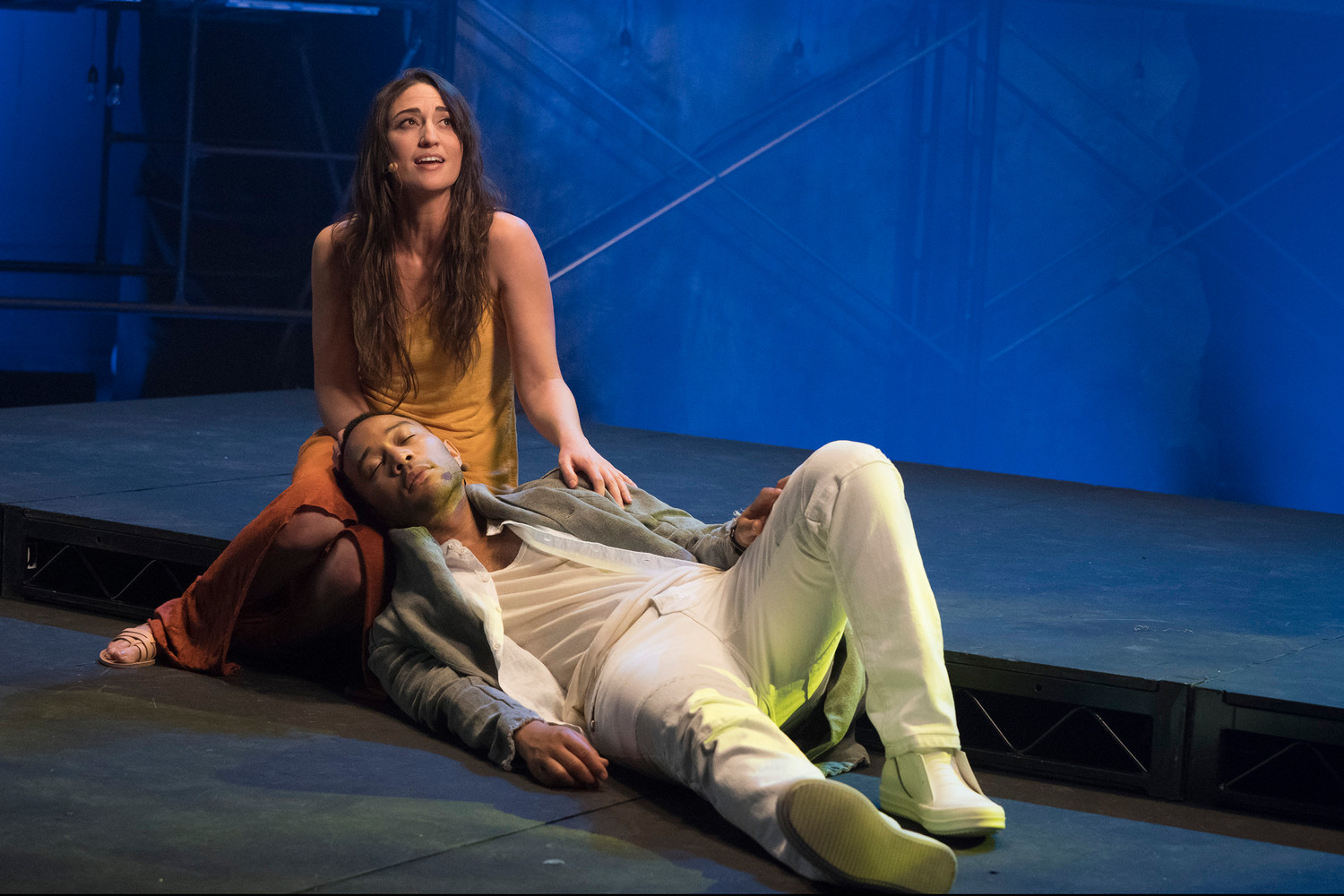 Sara Bareilles portrays Mary Magdalene and John Legend is Christ in the NBC production of "Jesus Christ Superstar Live in Concert," airing April 1.